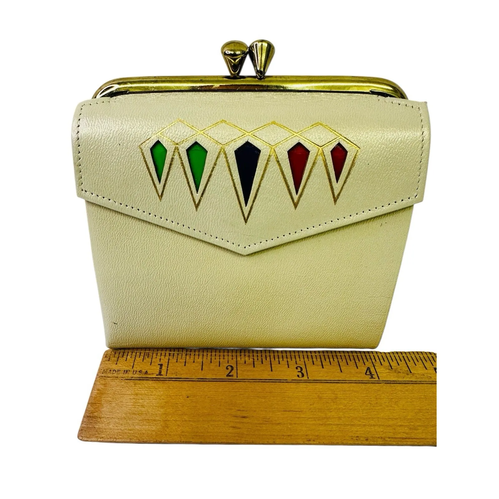 New Princess Gardner Leather Kiss Lock Coin Purse Wallet Genuine Cowhide Read - Image 2