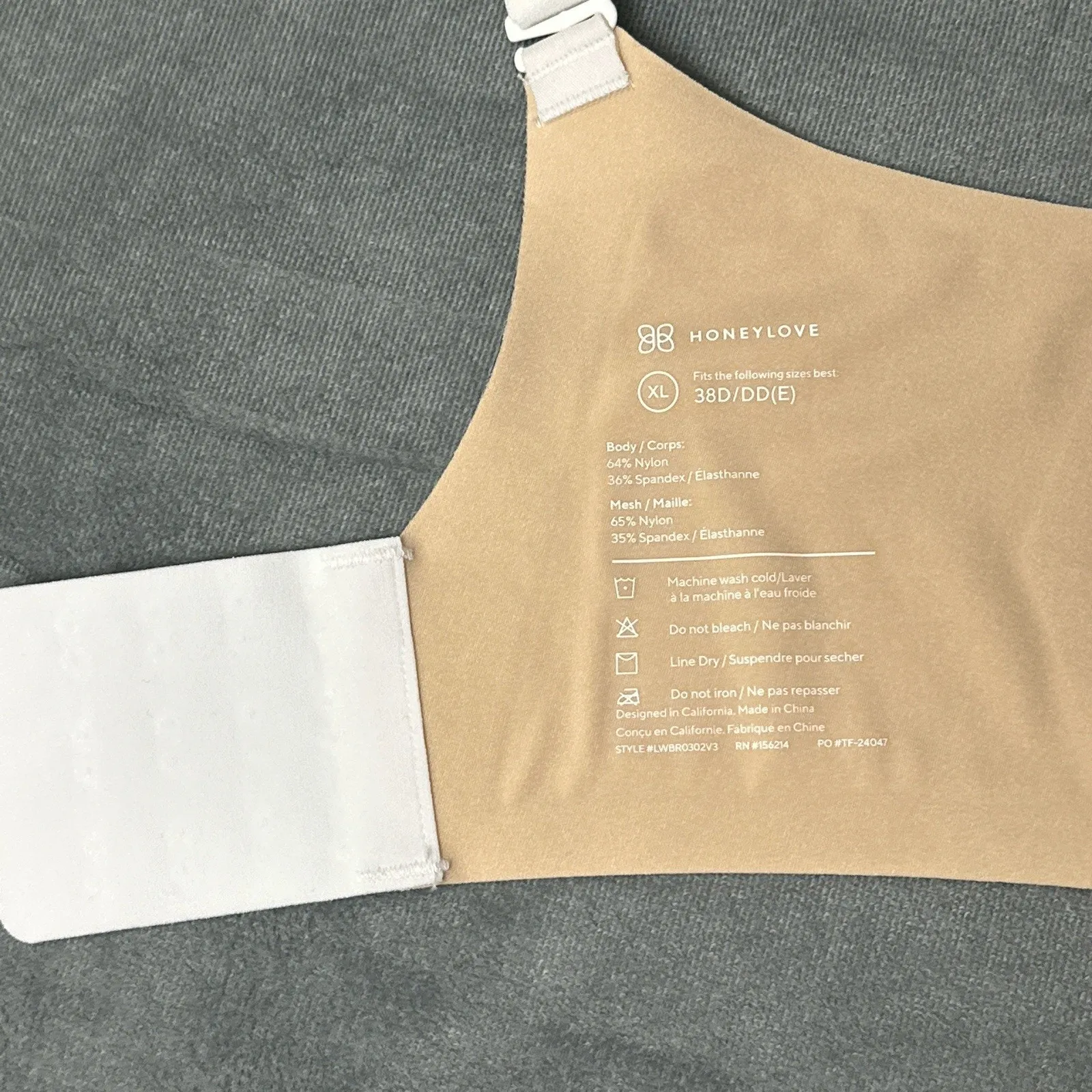 Honeylove CrossOver Bra Size XL 38D/DD Removable Pads Cross Over White Astral - Image 8