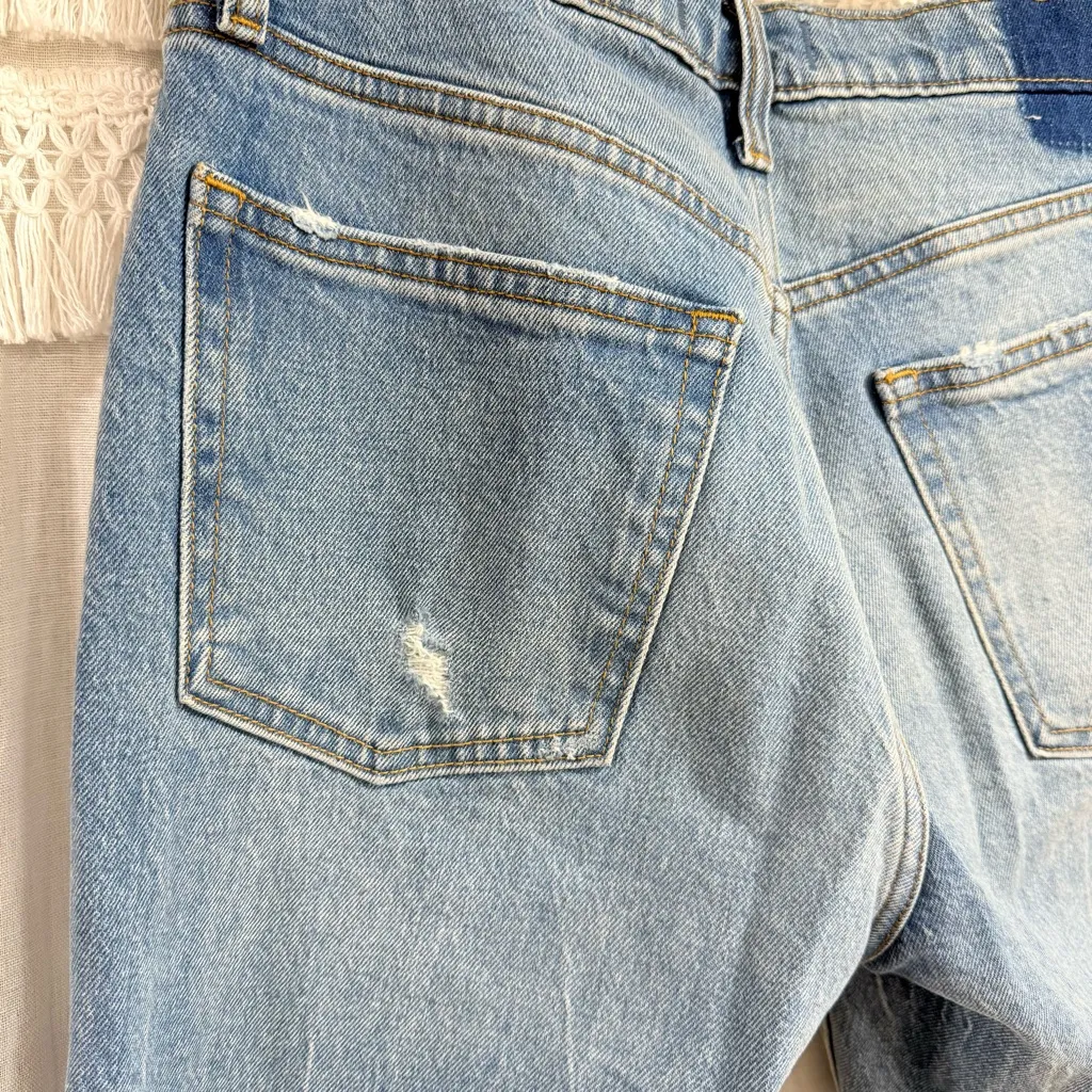 Abercrombie & Fitch The Boyfriend Mid Rise Jeans Denim Medium Distressed Wash - Image 7