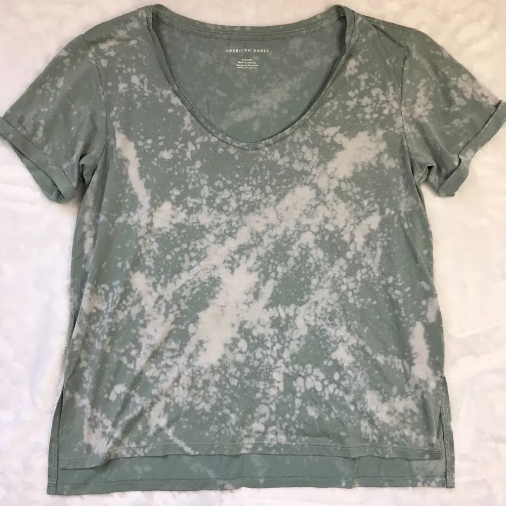American Eagle Women's Bleach‎ Dye Short Sleeve T - Image 7