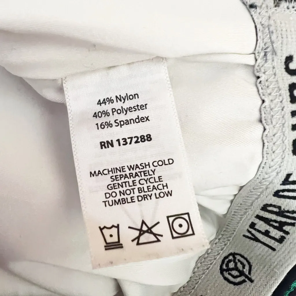 Year Of Ours Dolly Faux Chambray Denim Cropped Athletic Sports Bra Crop Top Blue - Image 3