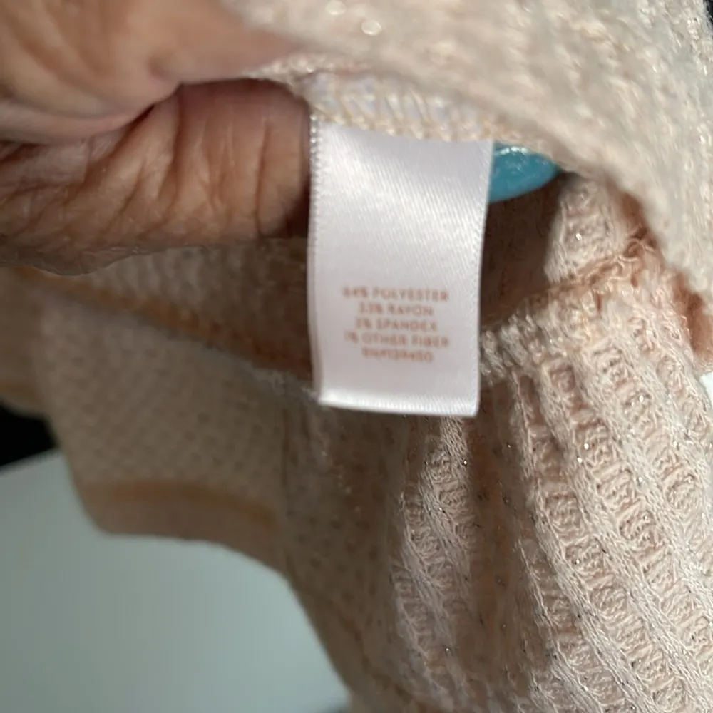 Lauren Conrad Gold Metallic & Pink Hoodie Lightweight Medium EUC - Image 5