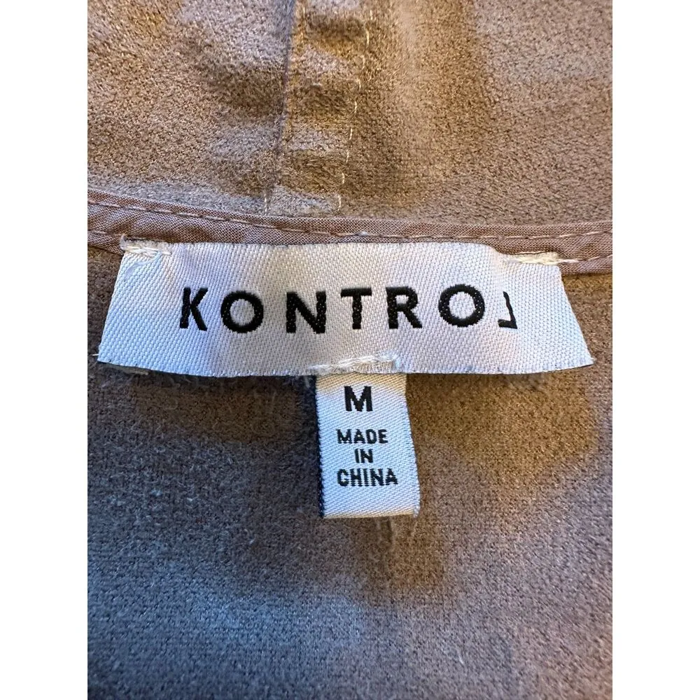 Boho Tan Wrap Vest with Fringe Size M - Image 3