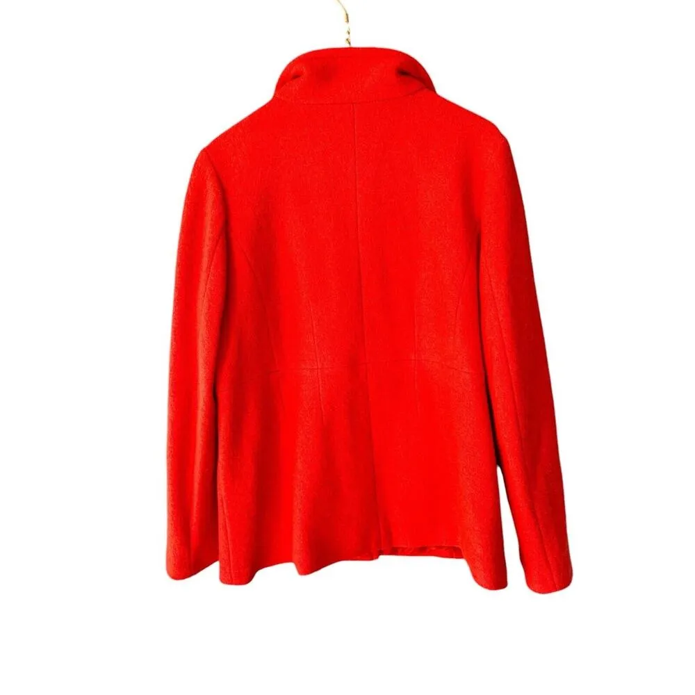 Lands' End Women's Wool Lined Jacket Sz 16 Button Up Pea Coat Mid Length Classic - Image 3