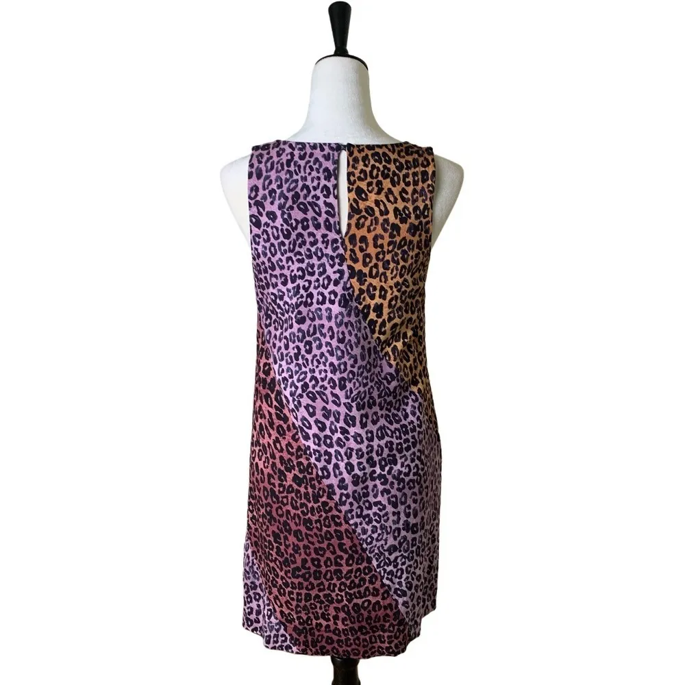 Maeve x Anthropologie Wynn Tank Shift Dress XS | Leopard Print Colorblock - Image 3