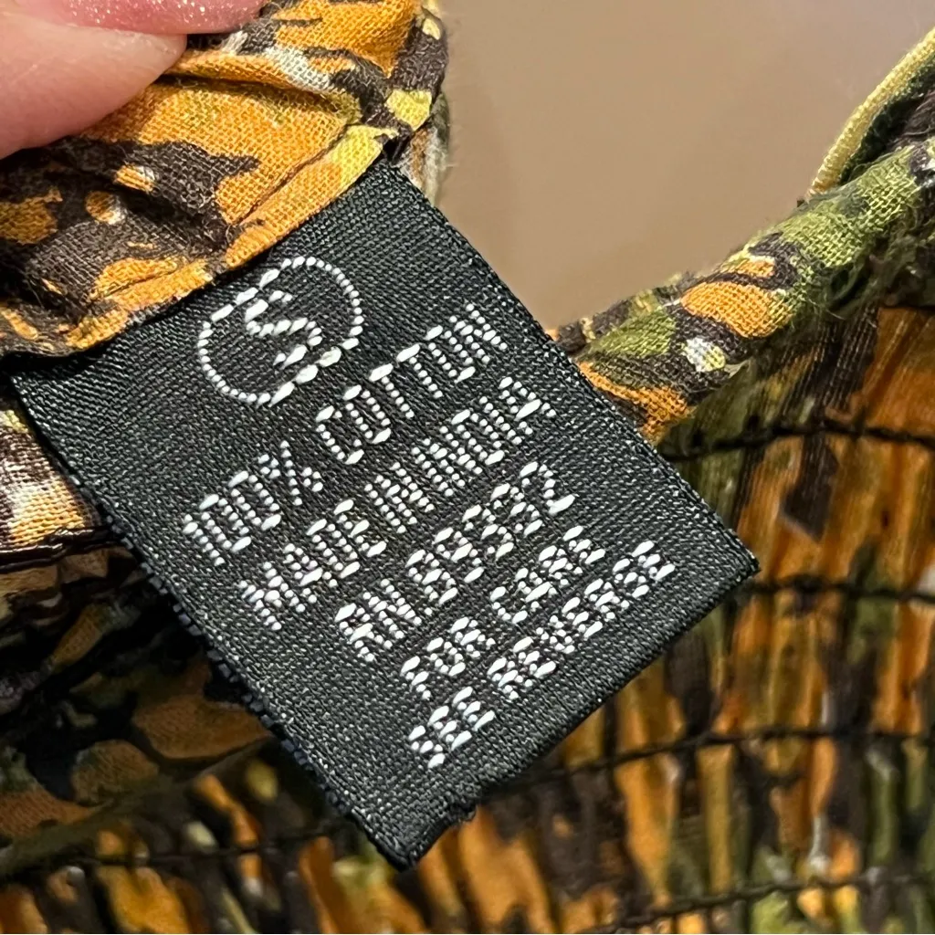 Cassee’s Bohemian Brown Maxi Dress Smocked waist Small Tribal beaded 100% cotton - Image 12