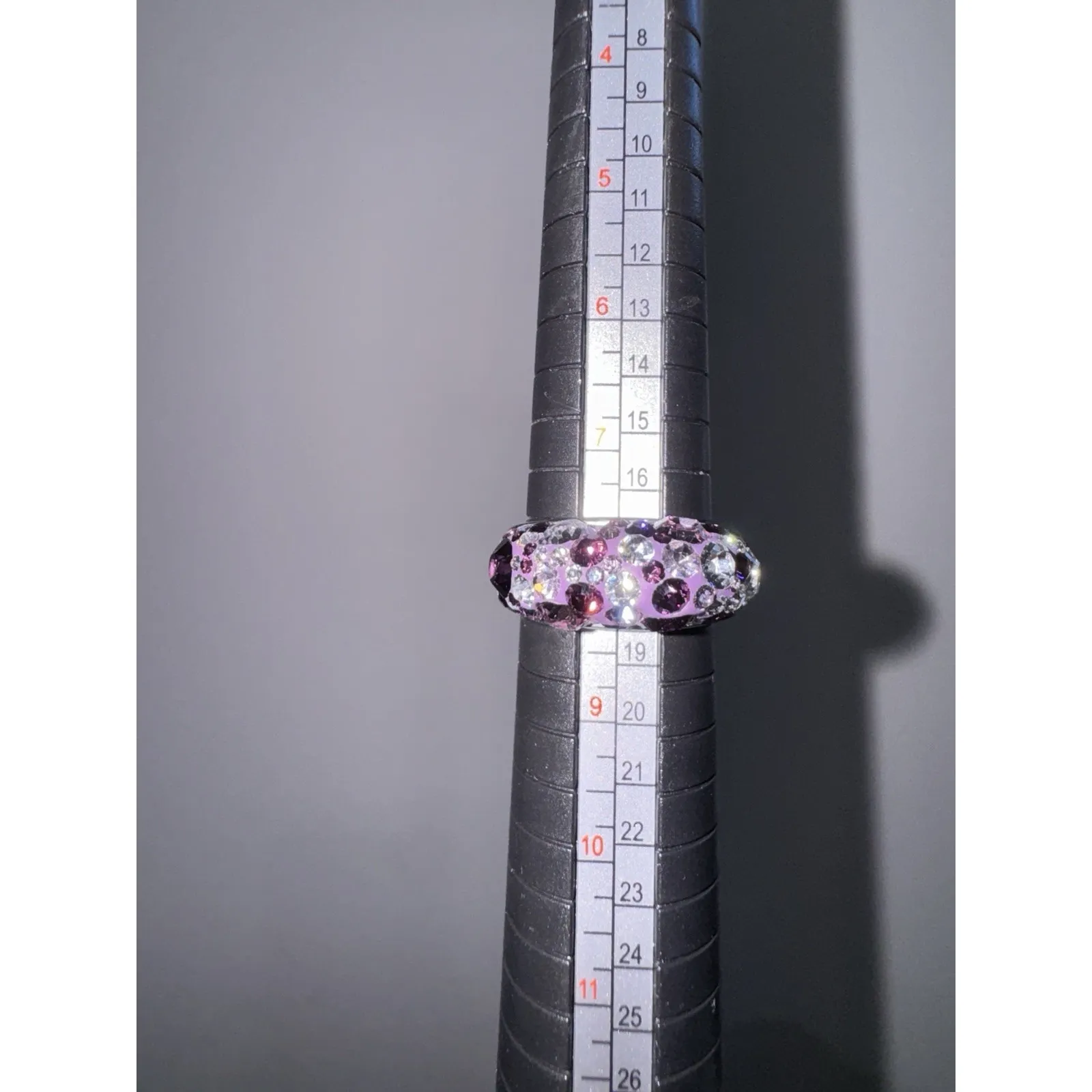 JCM THAILAND 925 ring Purple Lavendar Gem Stones Shiny Sterling Silver‎ Sz 8 - Image 3