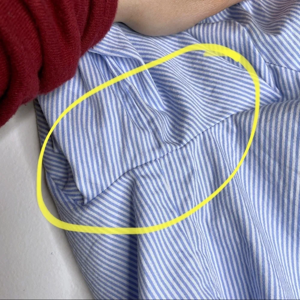 The Limited Blue Pinstriped Button Front Bell Sleeve Blouse - Image 13