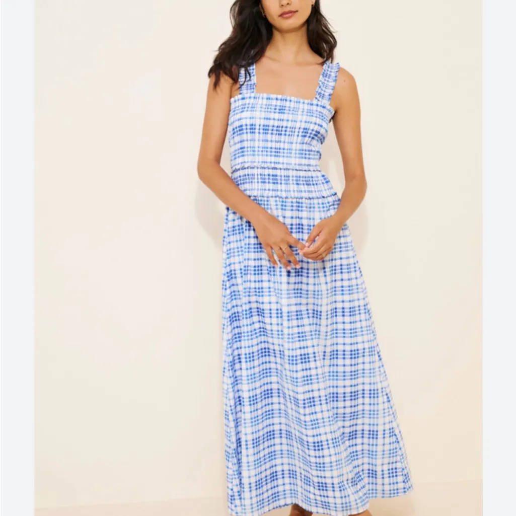 Hill House Ellie Nap Dress in Watercolor Gingham Blue - Image 2