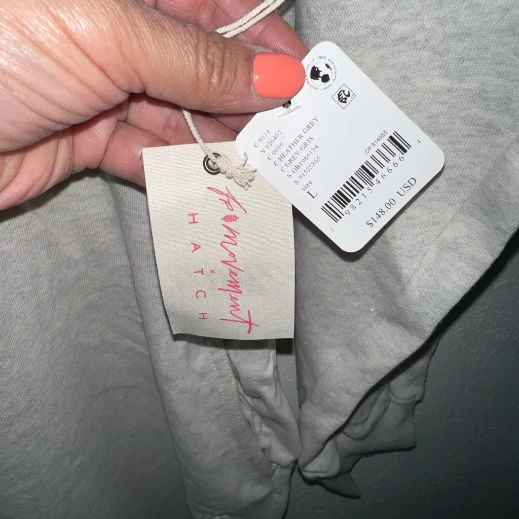 Free People  Hatch Gray Jumpsuit Relaxed Fit Heather Grey‎ Large - Image 3