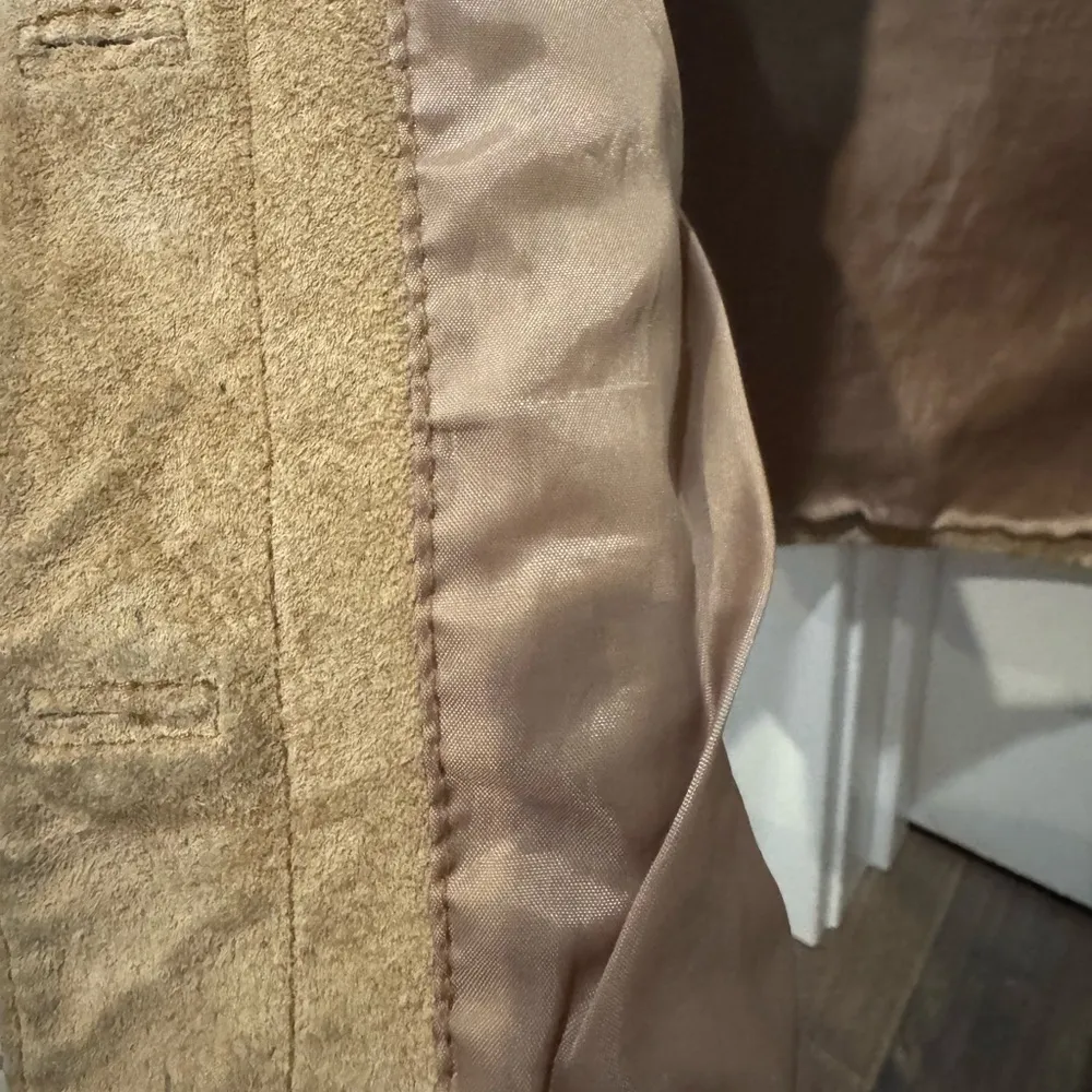 Live a Little Brown Suede Leather Jacket Blazer Size S Western Rustic Moto Chic - Image 13