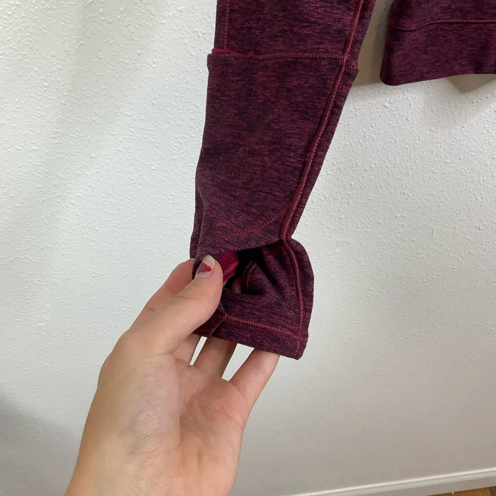 Lululemon Cypress Kiss Long Sleeve Heathered Star Ruby / Black Size 2 - Image 6