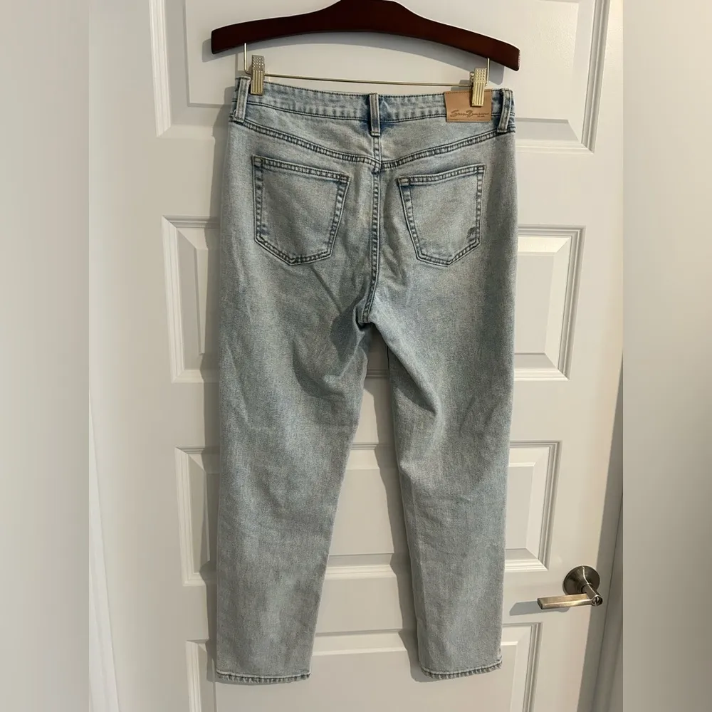 Seven7 Slim Straight Leg Jeans Blue Size 4 - Image 6