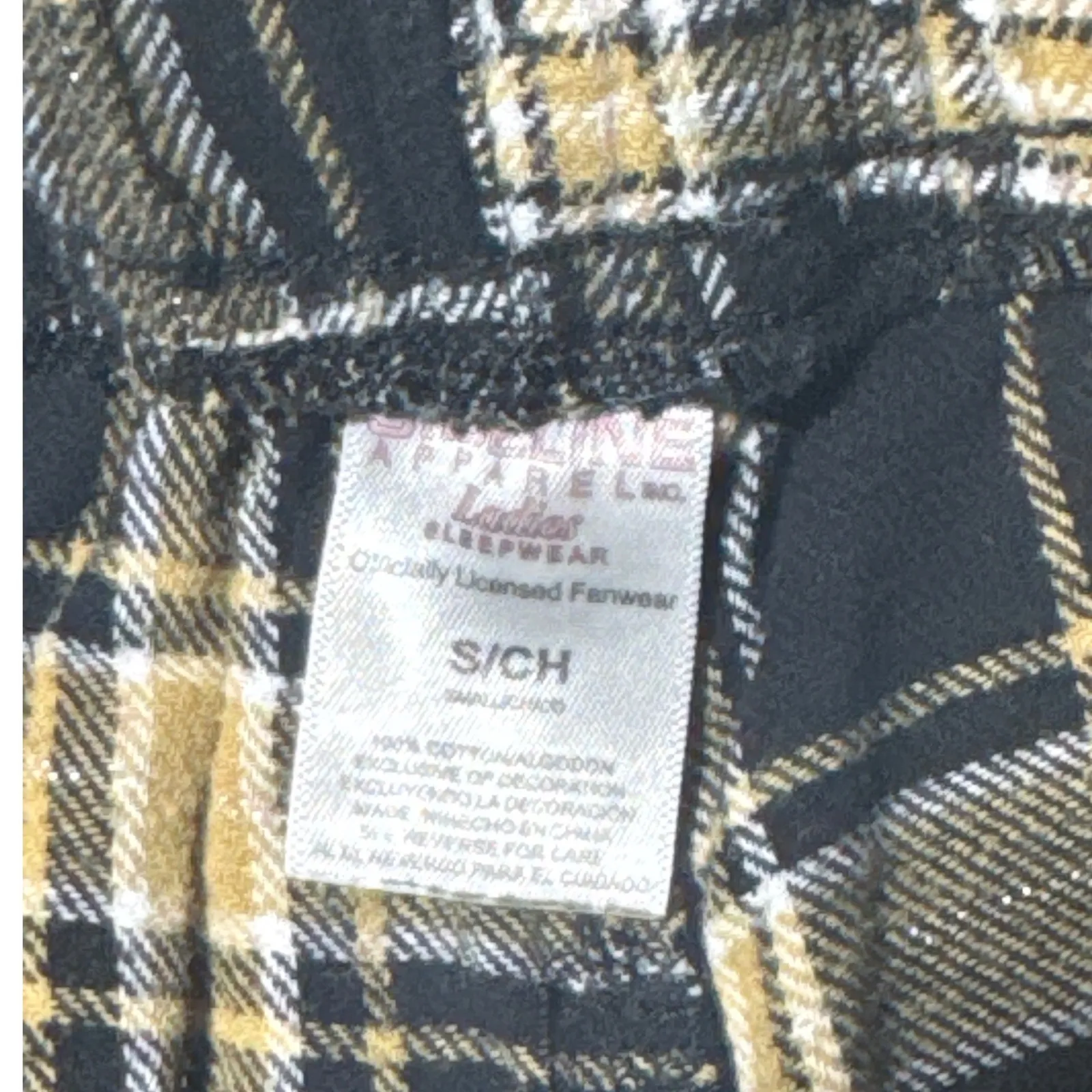 University of Colorado Boulder CU Buffaloes Plaid Lounge Pants Womens Small Black - Image 3