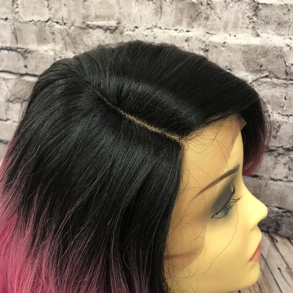 Argan Glam synthetic lace front wig Rose New Pink - Image 3