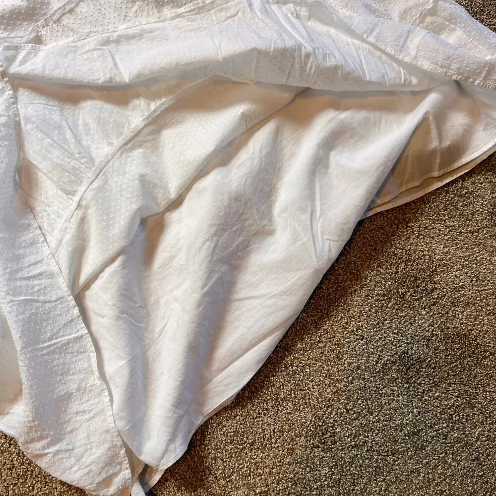 J. Crew 100% Cotton Smocked Tiered Midi Dress. White. Size Large White - Image 5