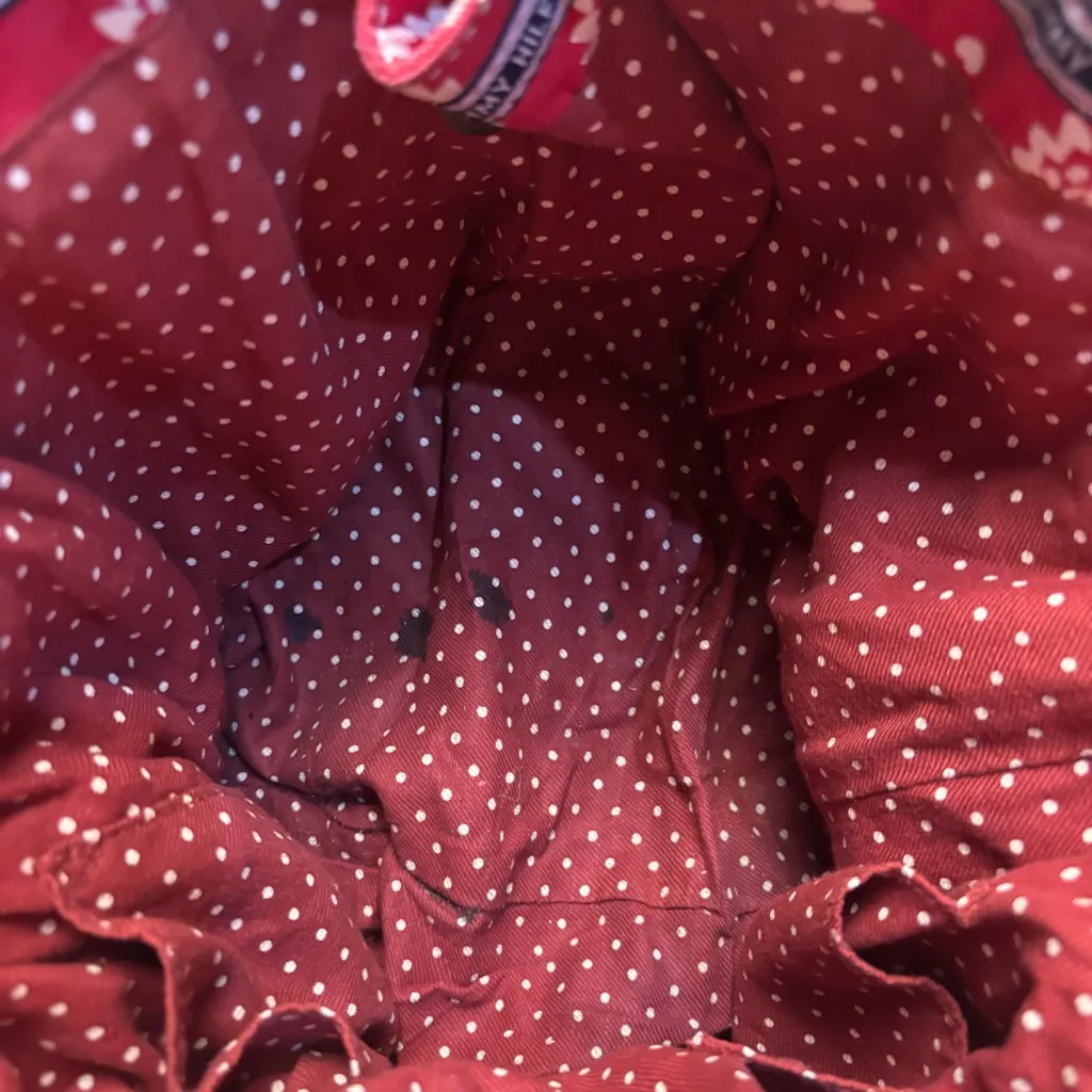 Tommy Hilfiger Vintage 90s Y2K Purse Red Blue Tote Expandable Bandana - Image 3