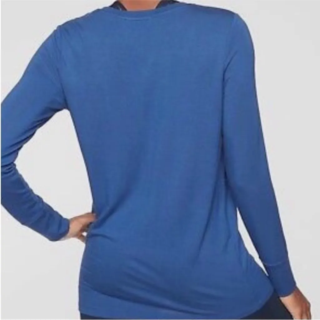 Athleta  Blue Nirvana Twist Front Sweatshirt Size XS‎ - Image 3