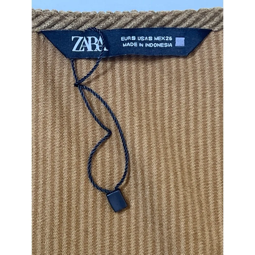 Zara Olive Brown Corduroy Long Sleeves Crop Top Sz S Women - Image 8