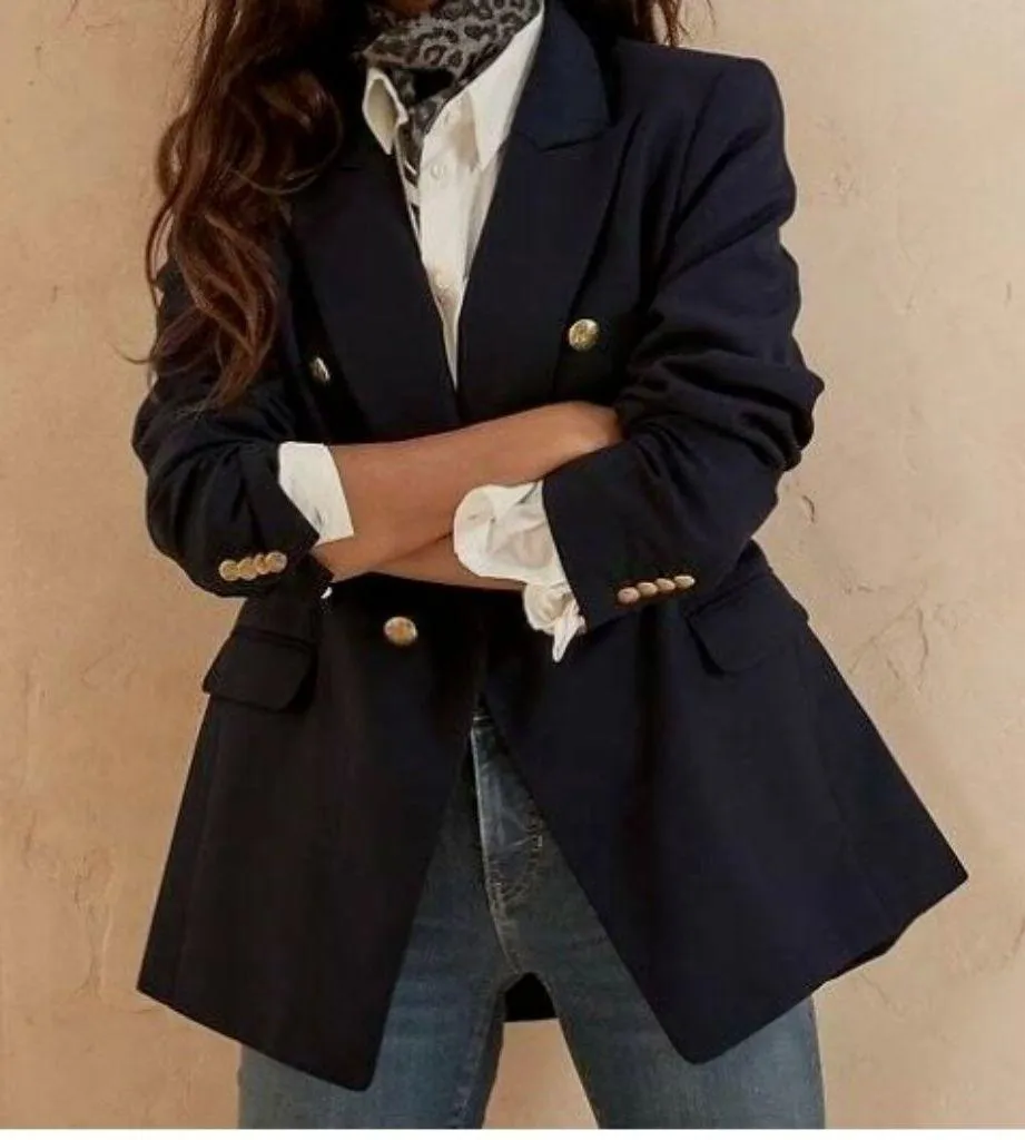 Banana Republic Women's Double Breasted Cadet Blazer in Black Size 4 - Image 2