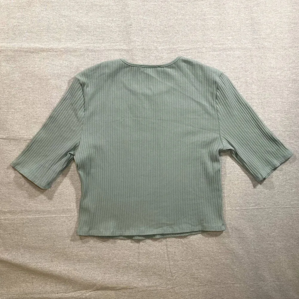 WAYF  Sage Short Ribbed Crop Top - Small - Image 3