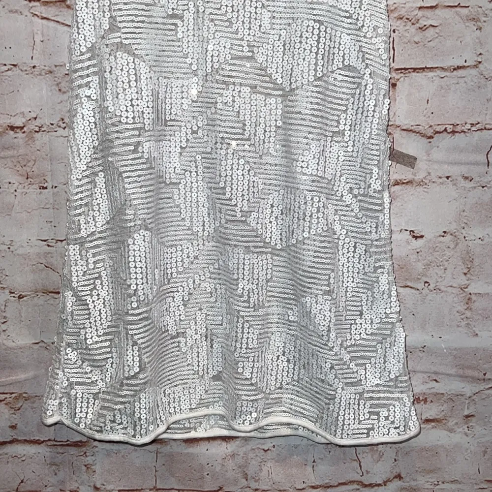 Club Monaco Shirt Womens Small Sleeveless Tank Top Semi Sheer Sequined Racerback - Image 3