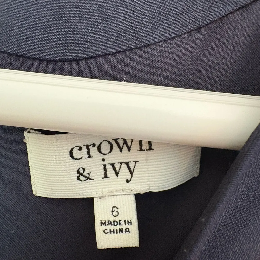 Crown & Ivy Navy Pink Greek Geometric Key Print Tunic Shift Dress size 6 - Image 5