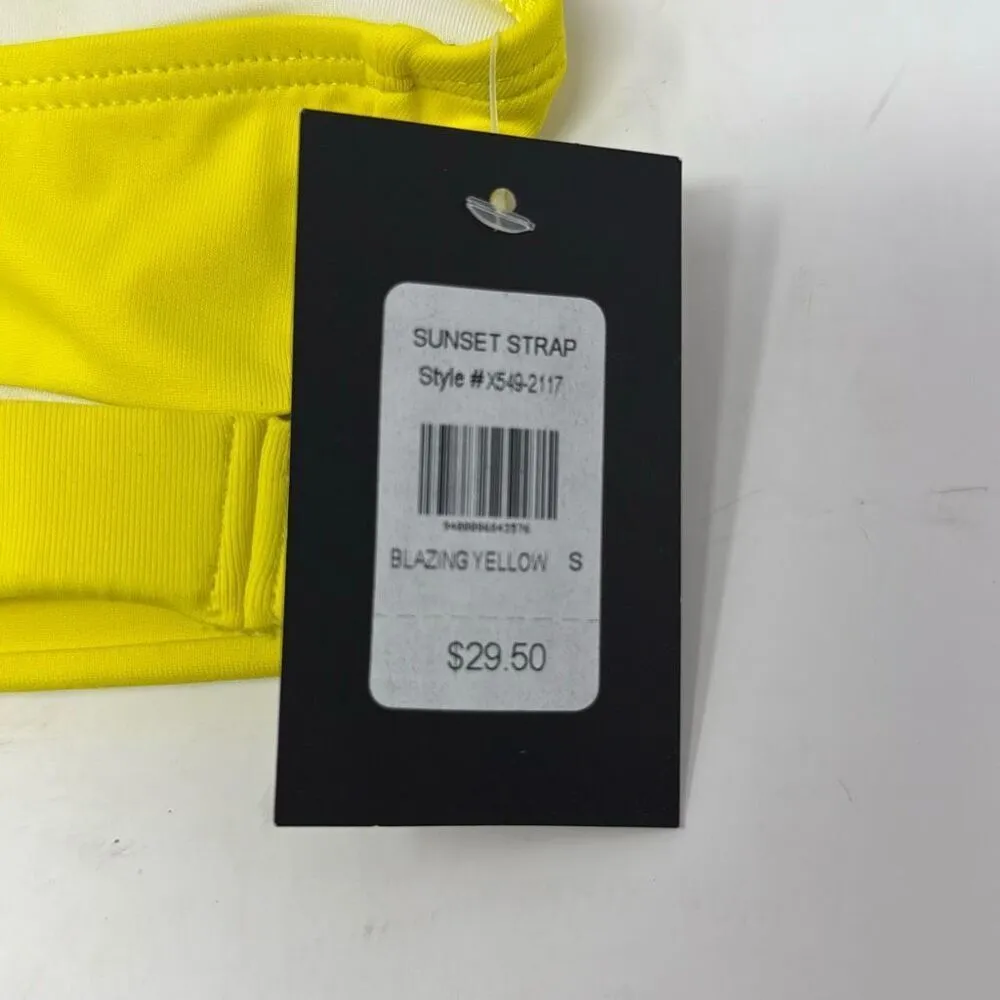 NWT Frederick's of Hollywood Womens Small Sunset Strap Bathing Suit Top Yellow - Image 4
