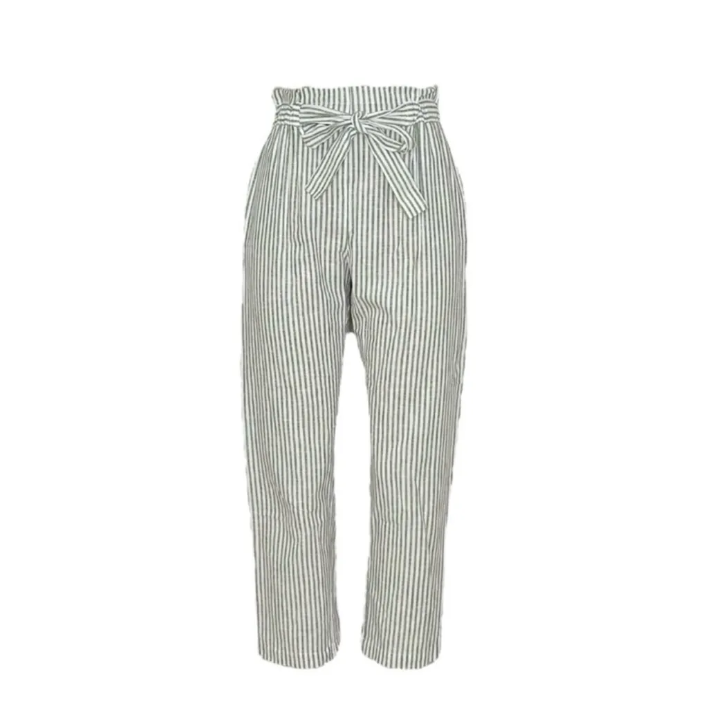 EMERSON FRY Paris Linen Pants, Juniper Stripe, Medium Gray - Image 6