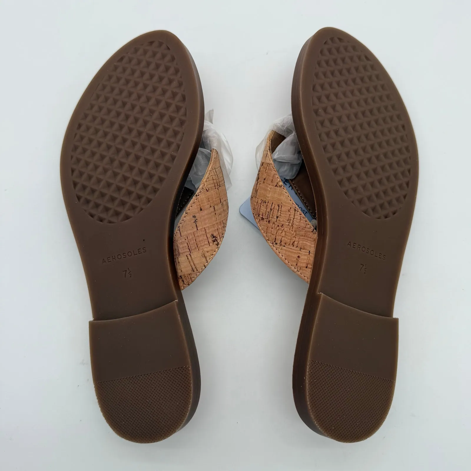 Aerosoles Galen Plush Flex Comfort Cork Gold Accent Sandals NWB 7.5 - Image 4