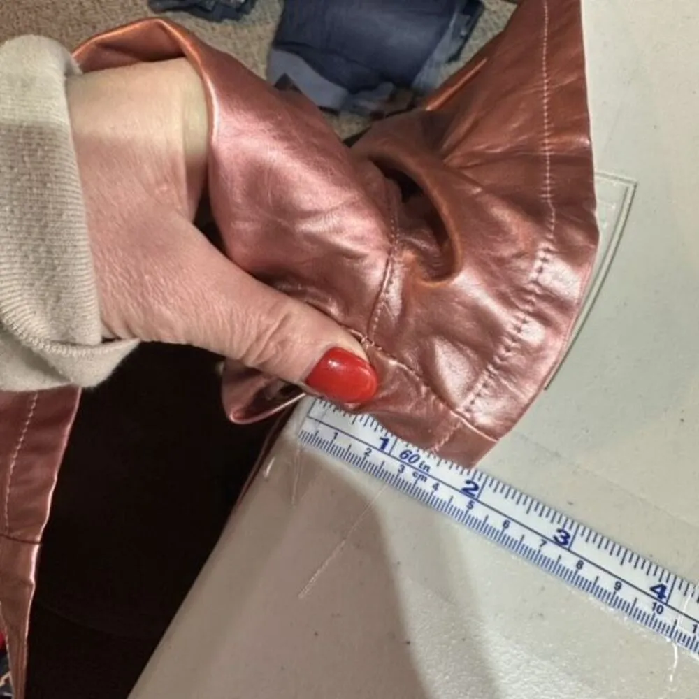 By the Way Hazel Hot Short Pink Metallic Shorts‎ Faux Leather Size Small Concert - Image 8