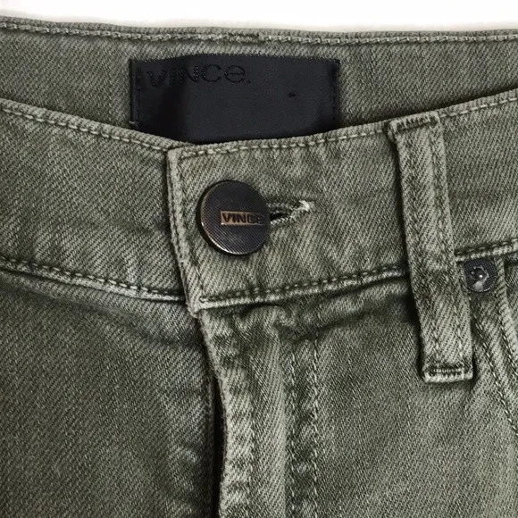 Vince ladies army green distressed 5 pocket skinny jeans size 28 - Image 5