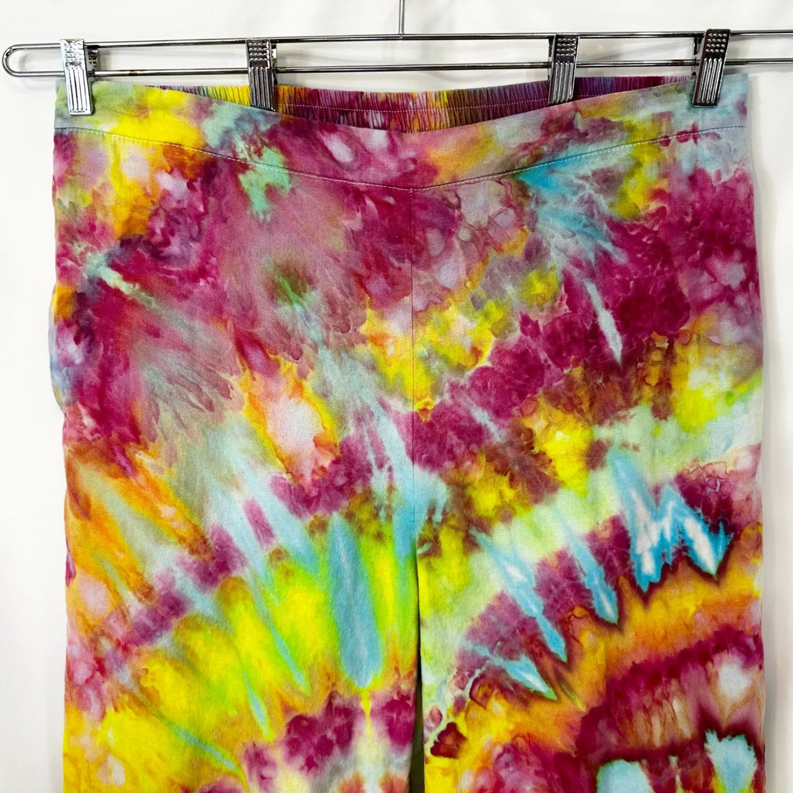 Woman Within Plus Size 20W Linen Capri Pants Handmade Tie Dye Elastic Waist‎ 929 - Image 3