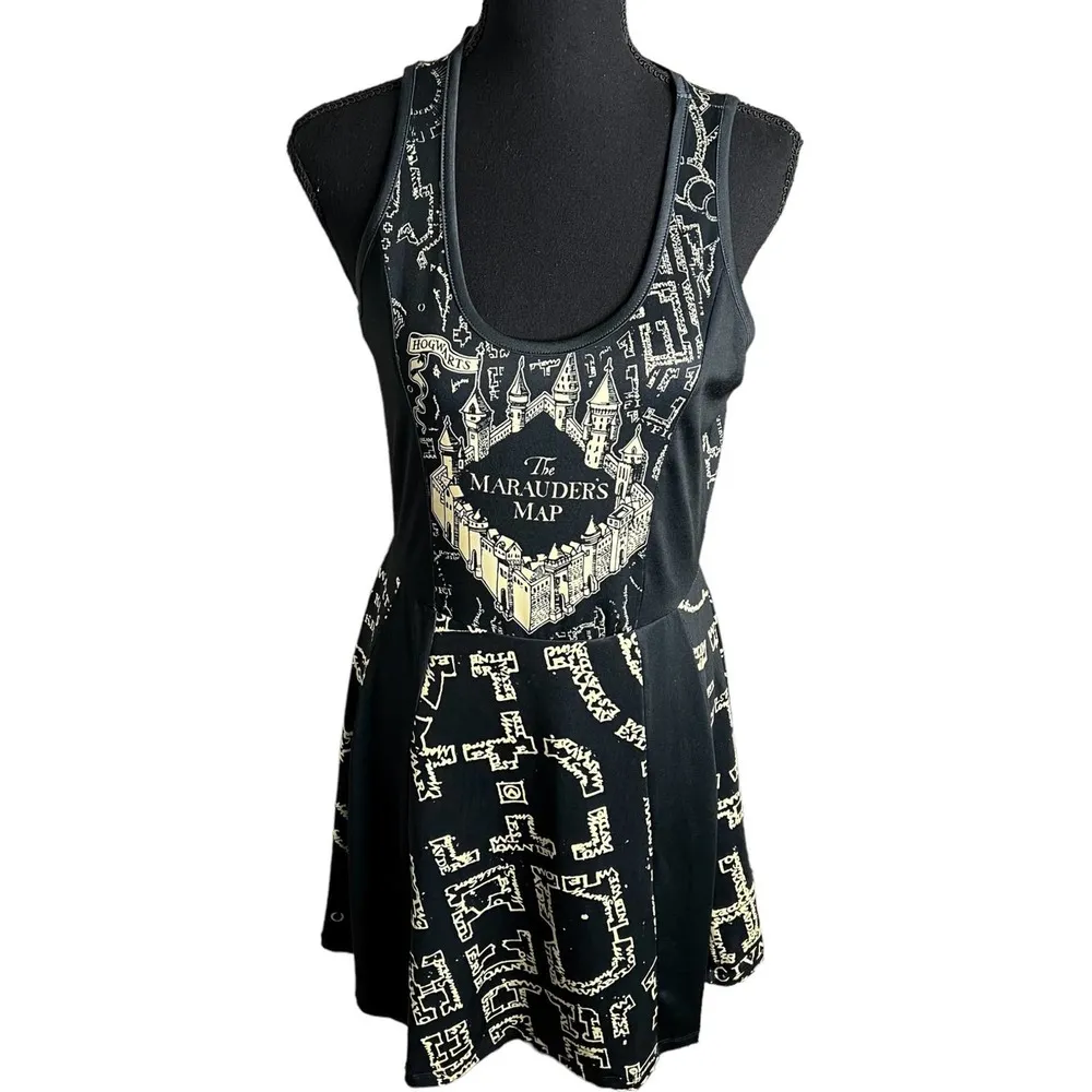 Hot Topic Harry Potter Marauder’s Map Dress Medium Juniors Black NWT - Image 2