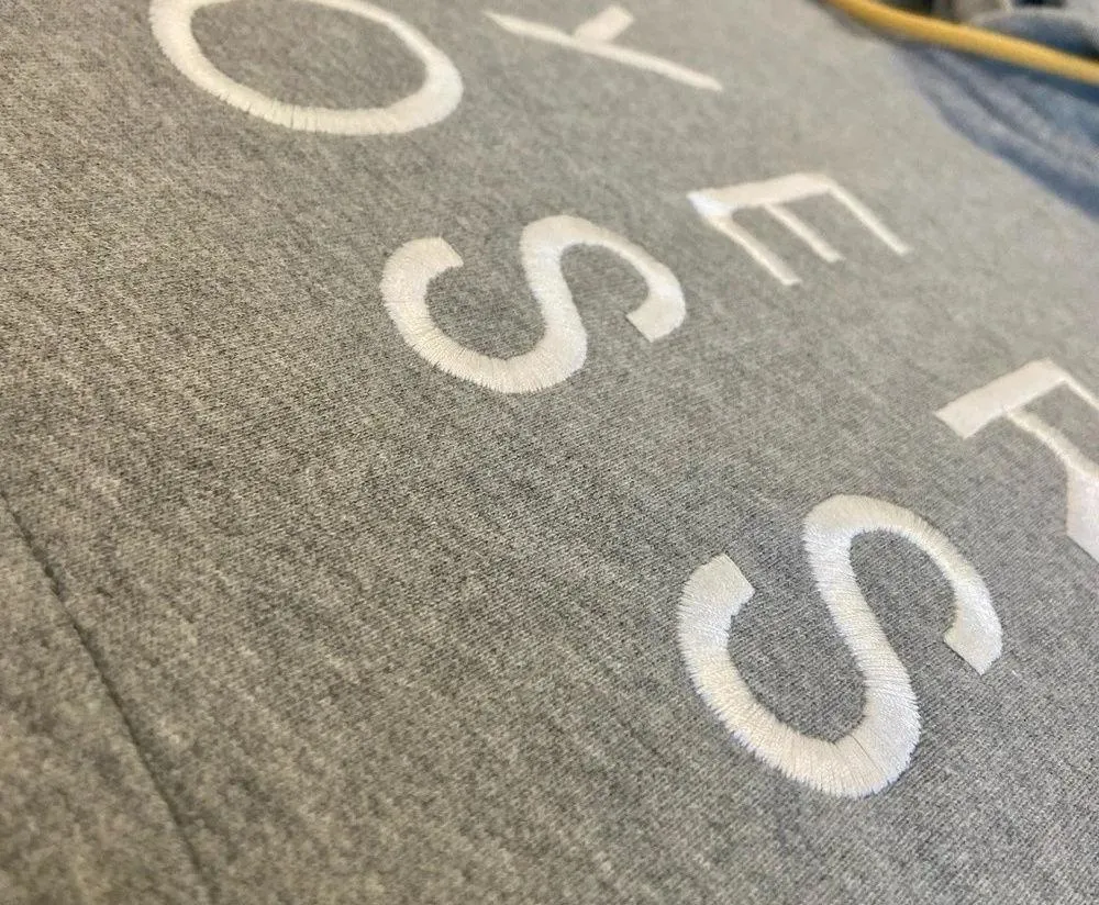 PYER MOSS Cropped Grey Logo Hoodie size Small - Image 3