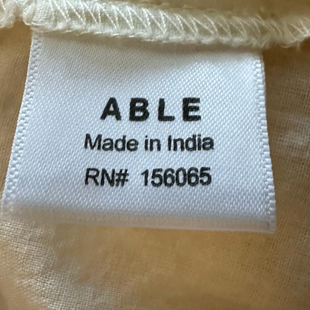 ABLE Harper Cream/White Pin Striped Three Tier Cotton Fully Lined Maxi Skirt White Size XS - Image 6