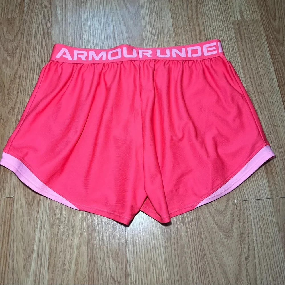 Under Armour Play Up 3.0 Lightweight Pink Shorts Women’s Medium Loose Fit Active - Image 7