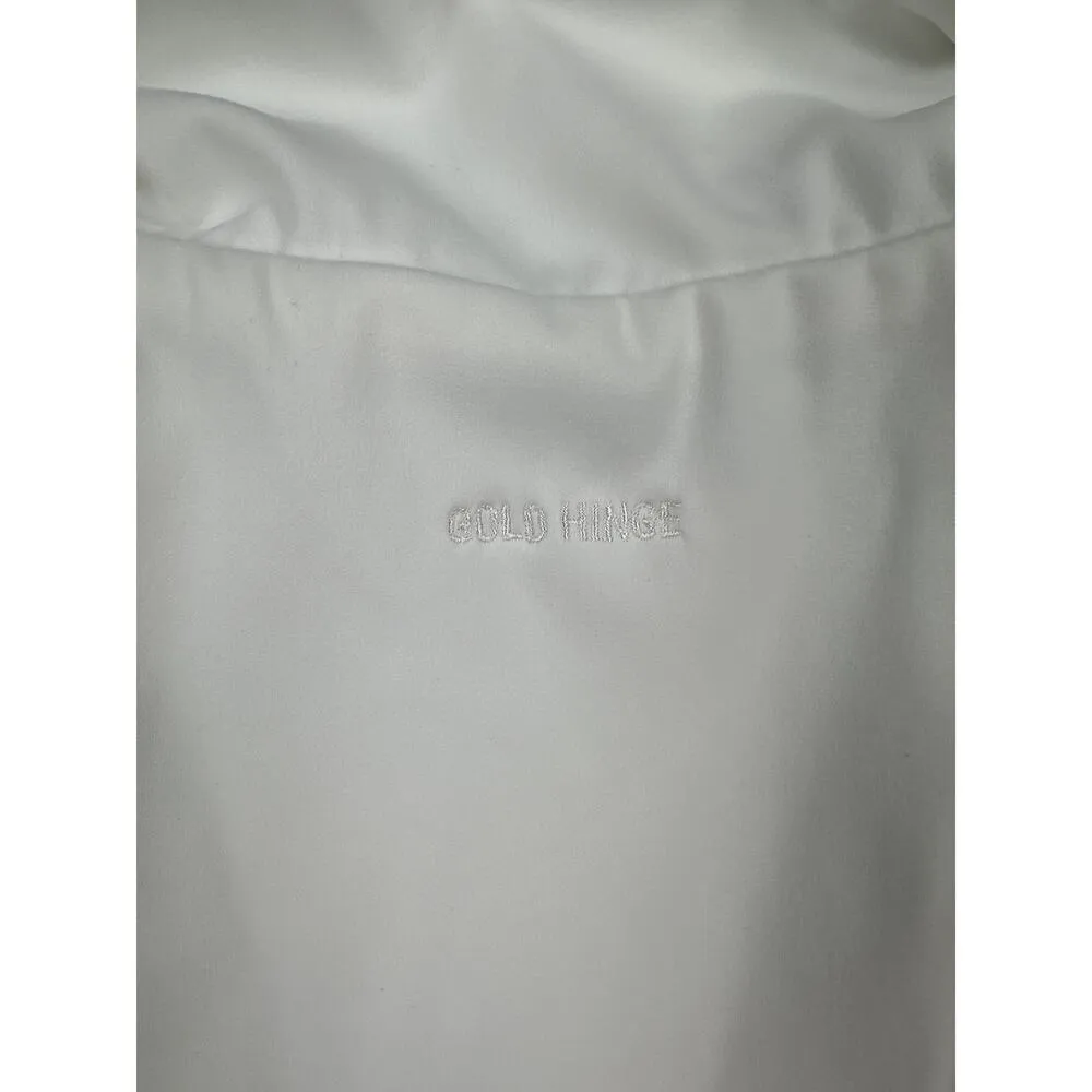 Gold Hinge - Preppy Short Sleeve V Neck Polo Top in White - Image 3