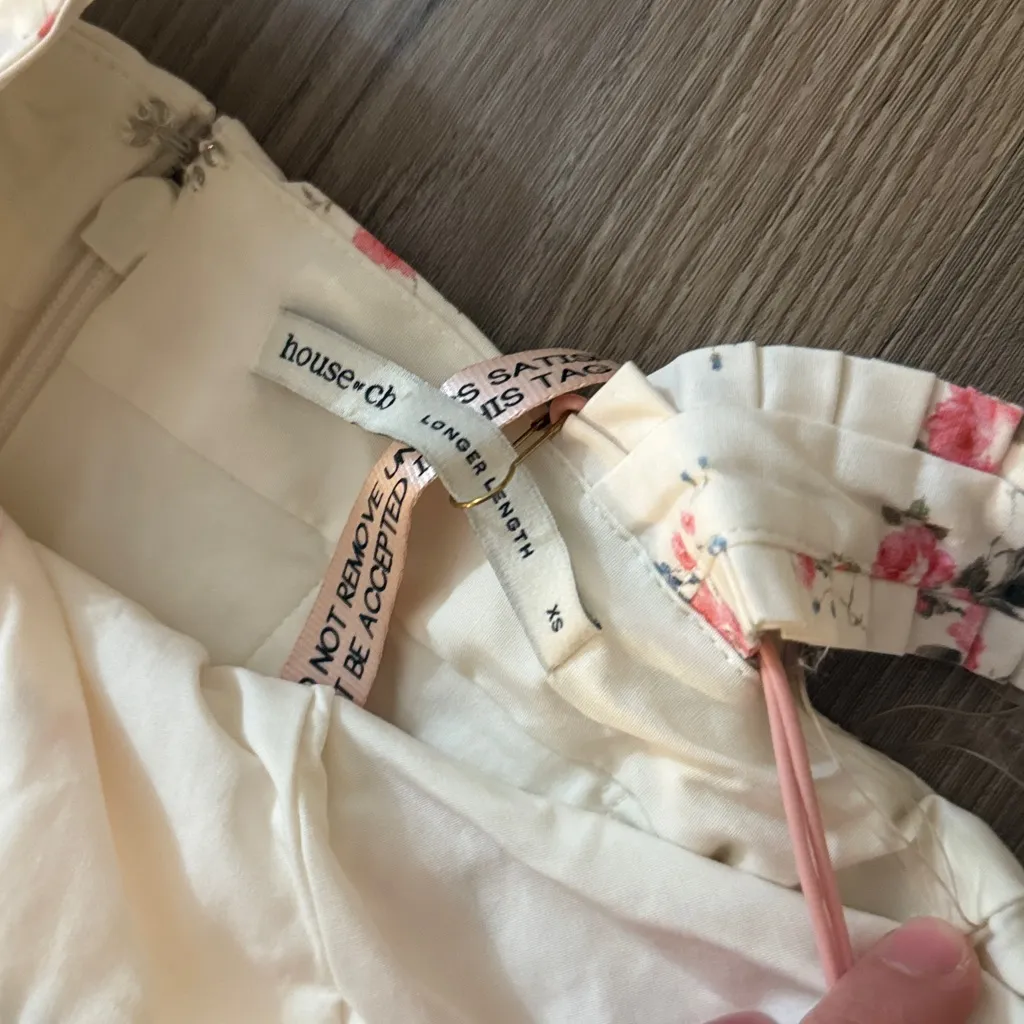 Marianella cream rose print stretch cotton mini dress- longer length - Image 13