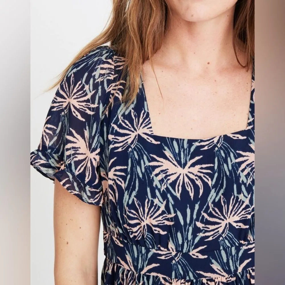 Madewell Ruffle-Sleeve Midi Dress in Oasis Palms Size XS - Image 8