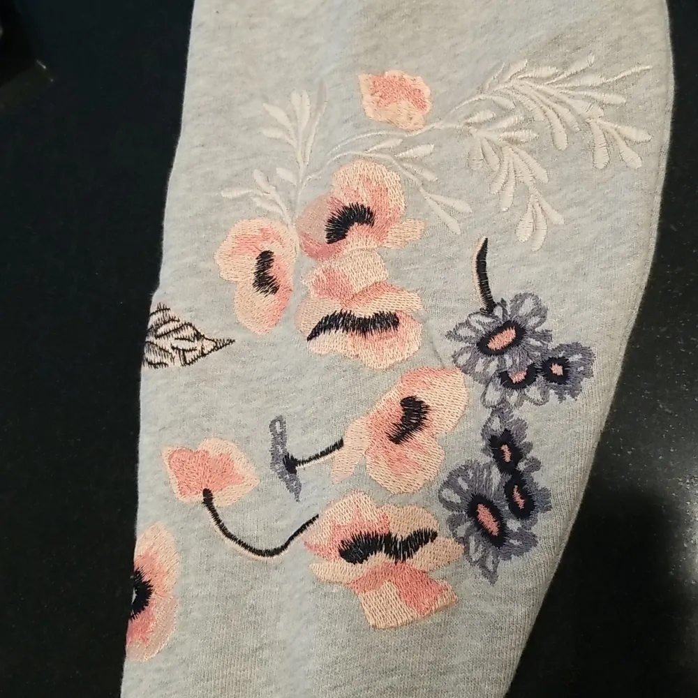 💕ALLSAINTS💕 Margot Floral Embroidered Cotton Jersey Sweatshirt ~ Oversized XS - Image 11