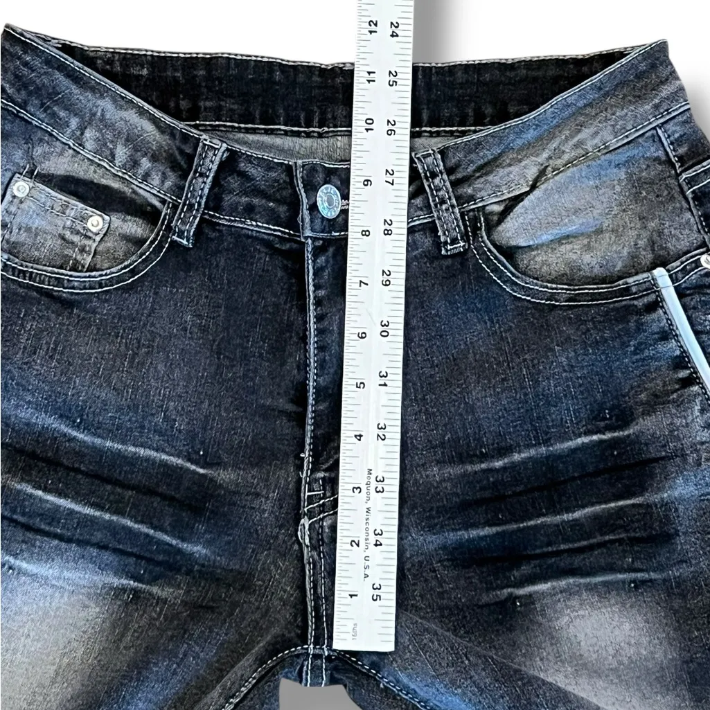 American Flag Patriotic Bootcut Jeans Women Sz M (27X30) W/ Stretch Black - Image 6