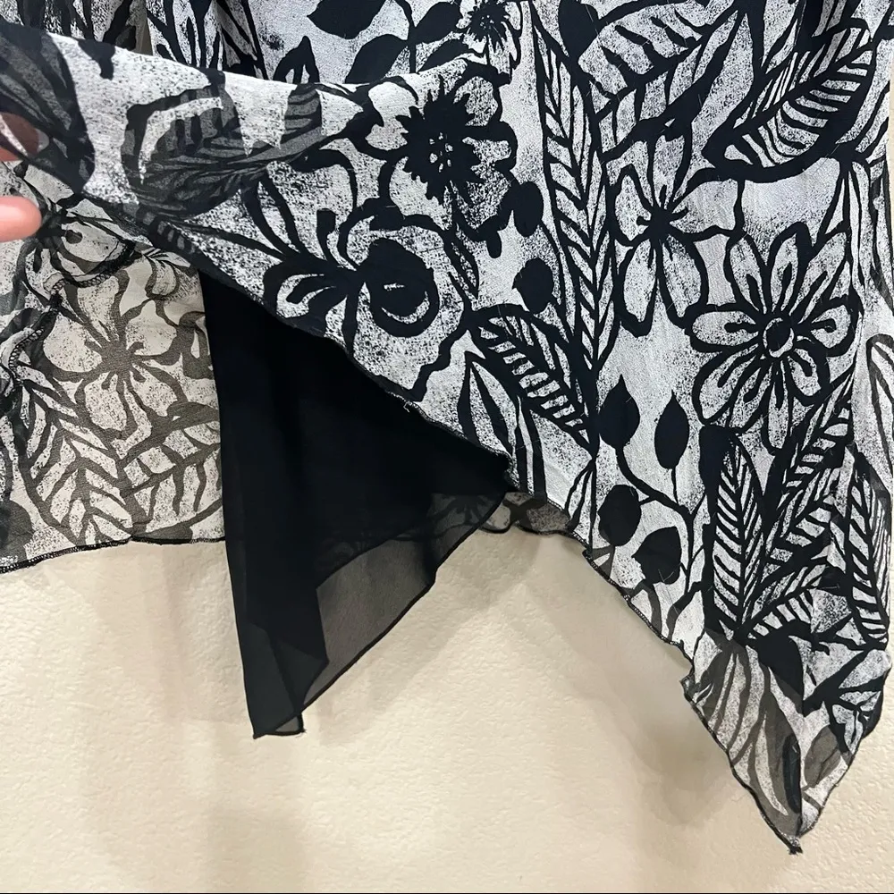 Separates By New York City Design Co Black Floral Silk Top Sz 2XL Y2K Fairy Boho - Image 2