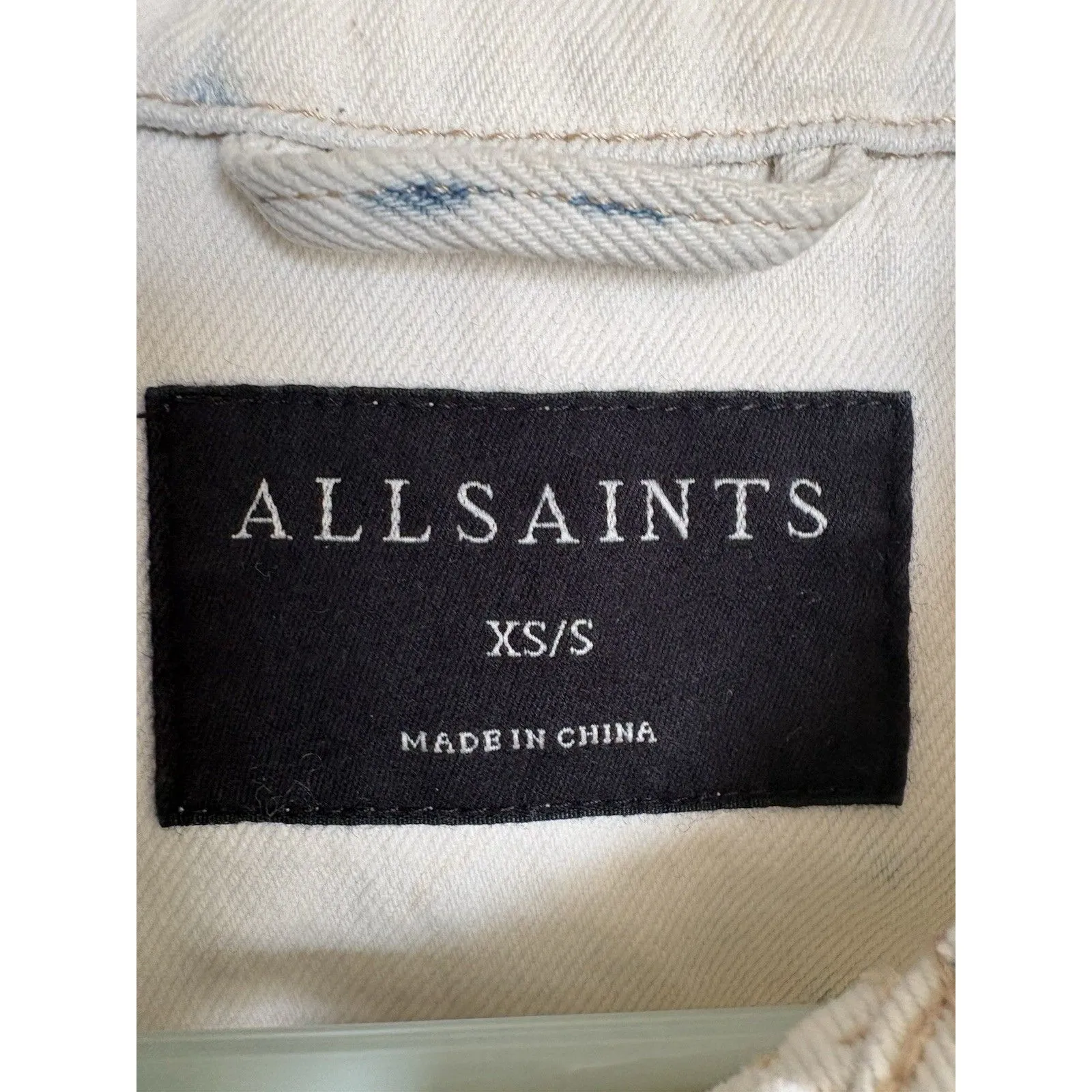 ALLSAINTS Sage Oversized Bleach Detailed Denim Jacket Women’s XS/S White - Image 7