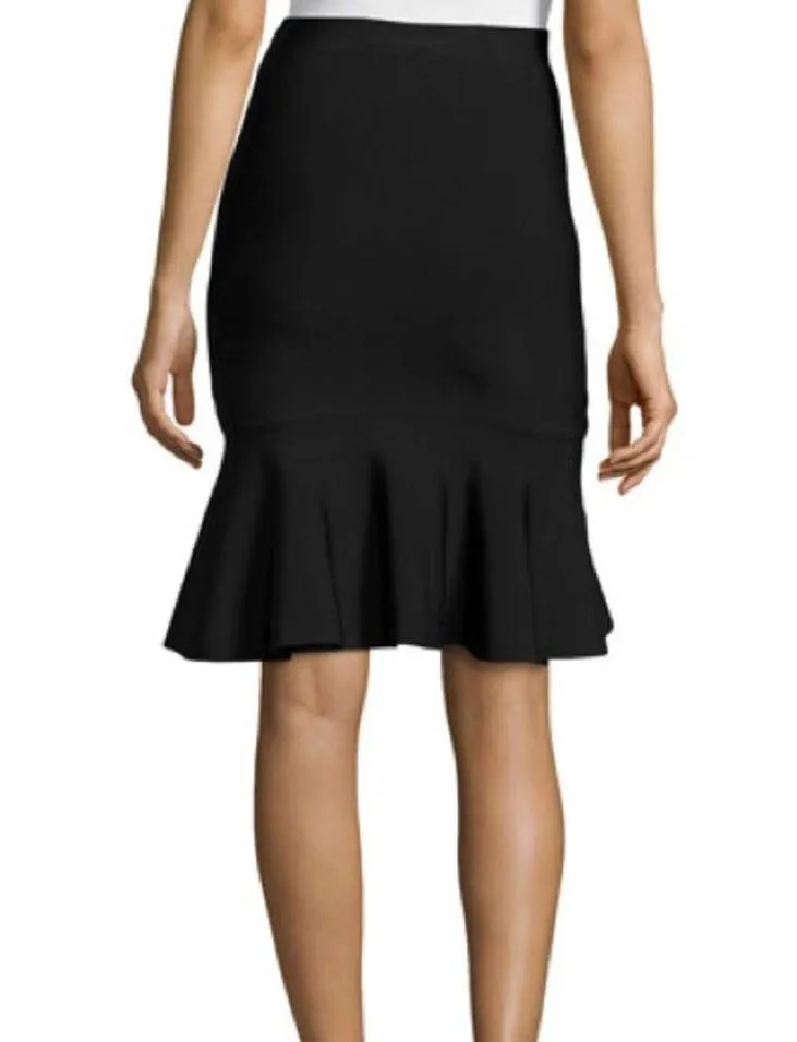 BCBG Maxazria white ribbed “Sanya” flounce trumpet skirt - Image 5