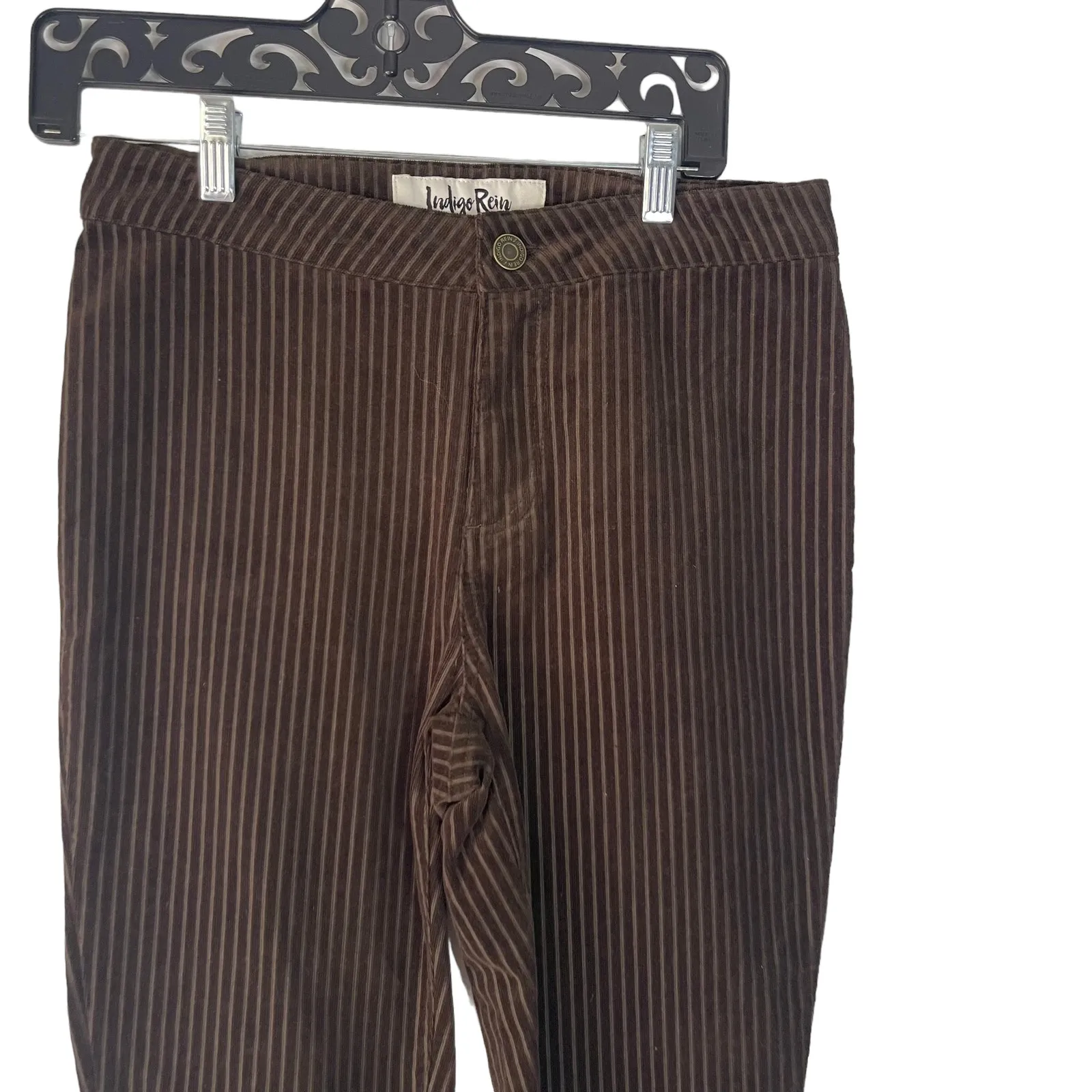Indigo Rein Juniors Size 9/28‎ Brown Pin Stripe Corduroy Pants - Image 2