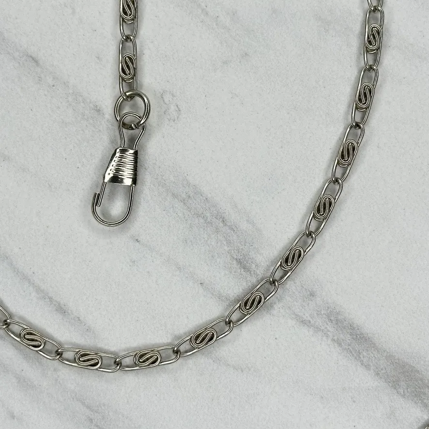 Silver Tone Swirl Chain Purse Strap 47" Crossbody Bag Replacement ✨ - Image 10