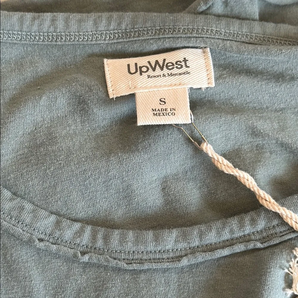 UpWest Sage Ruffle Hem Tee Green - Image 3