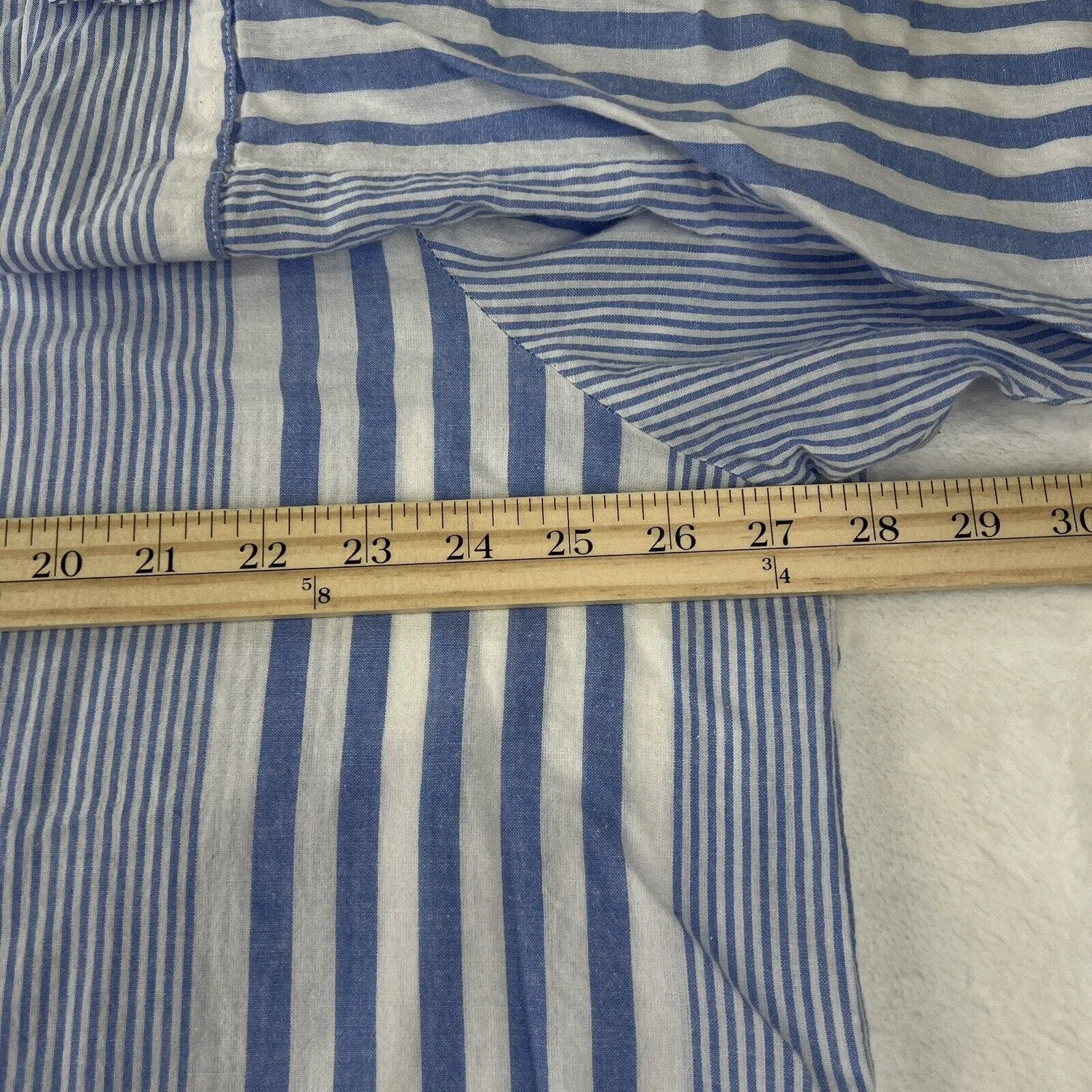 Eden & Olivia Shirt Women 3XL Blue White Stripe Roll Tab Sleeve Collar High Low - Image 11