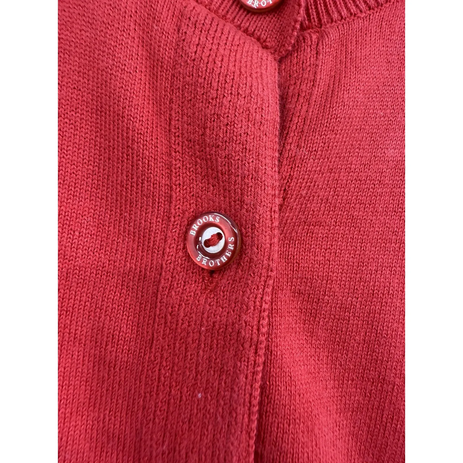 Brooks Brothers Cardigan Sweater Womens Large Red Supima Cotton Button Front - Image 3